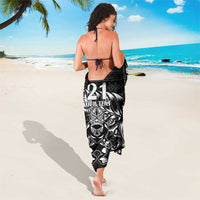 New Zealand Rugby Warrior Custom Sarong Black Fern Taniko Motif