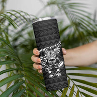 New Zealand Rugby Warrior Custom Skinny Tumbler Black Fern Taniko Motif