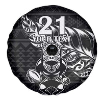 New Zealand Rugby Warrior Custom Spare Tire Cover Black Fern Taniko Motif