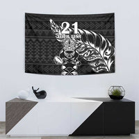 New Zealand Rugby Warrior Custom Tapestry Black Fern Taniko Motif LT9 - Polynesian Pride