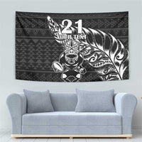 New Zealand Rugby Warrior Custom Tapestry Black Fern Taniko Motif LT9 - Polynesian Pride