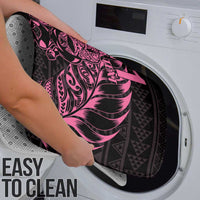 New Zealand Rugby Warrior Custom Bathroom Set Pink Fern Taniko Motif - Polynesian Pride