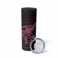New Zealand Rugby Warrior Custom Skinny Tumbler Pink Fern Taniko Motif