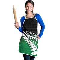 Green Silver Fern Spirit Taniko Tukutuku Personalised Apron - Polynesian Pride