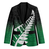 Green Silver Fern Spirit Taniko Tukutuku Personalised Blazer - Polynesian Pride