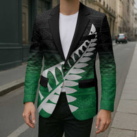 Green Silver Fern Spirit Taniko Tukutuku Personalised Blazer - Polynesian Pride