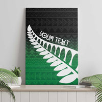 Green Silver Fern Spirit Taniko Tukutuku Personalised Canvas Wall Art LT9 - Polynesian Pride