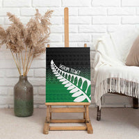 Green Silver Fern Spirit Taniko Tukutuku Personalised Canvas Wall Art LT9 - Polynesian Pride