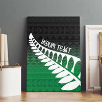 Green Silver Fern Spirit Taniko Tukutuku Personalised Canvas Wall Art LT9 - Polynesian Pride