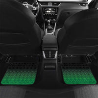 Green Silver Fern Spirit Taniko Tukutuku Personalised Car Mats LT9 Set 2pcs - Back Green - Polynesian Pride