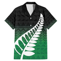 Green Silver Fern Spirit Taniko Tukutuku Personalised Family Matching Mermaid Dress and Hawaiian Shirt