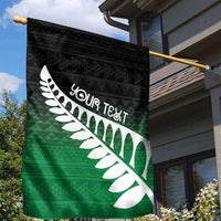 Green Silver Fern Spirit Taniko Tukutuku Personalised Garden Flag LT9 - Polynesian Pride
