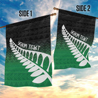 Green Silver Fern Spirit Taniko Tukutuku Personalised Garden Flag LT9 - Polynesian Pride