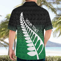 Green Silver Fern Spirit Taniko Tukutuku Personalised Hawaiian Shirt LT9 - Polynesian Pride