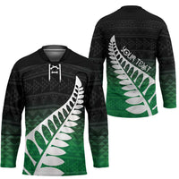 Green Silver Fern Spirit Taniko Tukutuku Personalised Hockey Jersey LT9 - Polynesian Pride