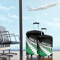 Green Silver Fern Spirit Taniko Tukutuku Personalised Luggage Cover