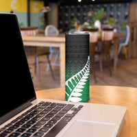 Green Silver Fern Spirit Taniko Tukutuku Personalised Skinny Tumbler