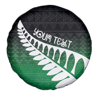 Green Silver Fern Spirit Taniko Tukutuku Personalised Spare Tire Cover