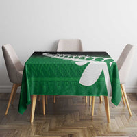 Green Silver Fern Spirit Taniko Tukutuku Personalised Tablecloth LT9 - Polynesian Pride