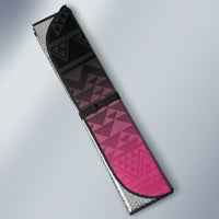 Pink Silver Fern Spirit Taniko Tukutuku Personalised Auto Sun Shade - Polynesian Pride