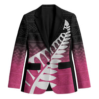 Pink Silver Fern Spirit Taniko Tukutuku Personalised Blazer - Polynesian Pride