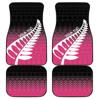 Pink Silver Fern Spirit Taniko Tukutuku Personalised Car Mats LT9 - Polynesian Pride