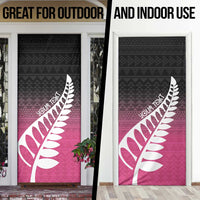 Pink Silver Fern Spirit Taniko Tukutuku Personalised Door Cover - Polynesian Pride