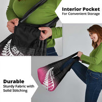 Pink Silver Fern Spirit Taniko Tukutuku Personalised Grocery Bag