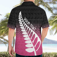 Pink Silver Fern Spirit Taniko Tukutuku Personalised Hawaiian Shirt LT9 - Polynesian Pride