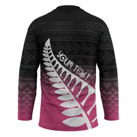 Pink Silver Fern Spirit Taniko Tukutuku Personalised Hockey Jersey - Polynesian Pride