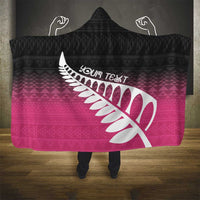 Pink Silver Fern Spirit Taniko Tukutuku Personalised Hooded Blanket LT9 - Polynesian Pride