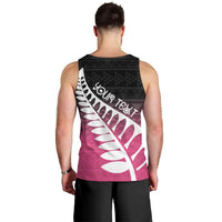 Pink Silver Fern Spirit Taniko Tukutuku Personalised Men Tank Top LT9 - Polynesian Pride