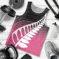 Pink Silver Fern Spirit Taniko Tukutuku Personalised Men Tank Top LT9 - Polynesian Pride