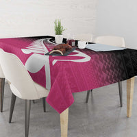 Pink Silver Fern Spirit Taniko Tukutuku Personalised Tablecloth LT9 - Polynesian Pride