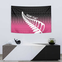 Pink Silver Fern Spirit Taniko Tukutuku Personalised Tapestry