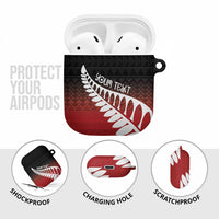 Red Silver Fern Spirit Taniko Tukutuku Personalised AirPods Case LT9 - Polynesian Pride