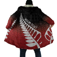 Red Silver Fern Spirit Taniko Tukutuku Personalised Cloak - Polynesian Pride