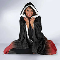 Red Silver Fern Spirit Taniko Tukutuku Personalised Hooded Blanket LT9 - Polynesian Pride