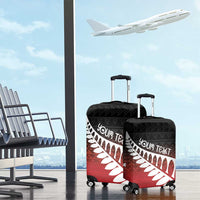 Red Silver Fern Spirit Taniko Tukutuku Personalised Luggage Cover