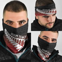 Red Silver Fern Spirit Taniko Tukutuku Personalised Neck Gaiter - Polynesian Pride