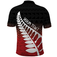 Red Silver Fern Spirit Taniko Tukutuku Personalised Polo Shirt LT9 - Polynesian Pride