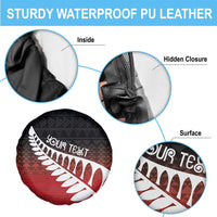 Red Silver Fern Spirit Taniko Tukutuku Personalised Spare Tire Cover