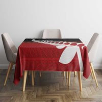 Red Silver Fern Spirit Taniko Tukutuku Personalised Tablecloth LT9 - Polynesian Pride