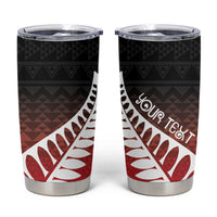 Red Silver Fern Spirit Taniko Tukutuku Personalised Tumbler Cup LT9 Red - Polynesian Pride