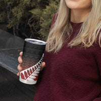 Red Silver Fern Spirit Taniko Tukutuku Personalised Tumbler Cup LT9 - Polynesian Pride