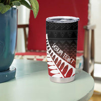 Red Silver Fern Spirit Taniko Tukutuku Personalised Tumbler Cup LT9 - Polynesian Pride