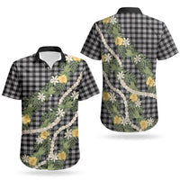 Aloha Puakenikeni Anthurium Pikake Lei Couples Matching Long Sleeve Bodycon Dress and Hawaiian Shirt Black Hawaiian Palaka Pattern LT9 - Polynesian Pride