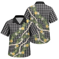 Aloha Puakenikeni Anthurium Pikake Lei Family Matching Off Shoulder Maxi Dress and Hawaiian Shirt Black Hawaiian Palaka Pattern LT9 Son's Shirt Black - Polynesian Pride