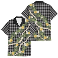 Aloha Puakenikeni Anthurium Pikake Lei Family Matching Summer Maxi Dress and Hawaiian Shirt Black Hawaiian Palaka Pattern LT9 Dad's Shirt - Short Sleeve Black - Polynesian Pride