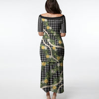 Aloha Puakenikeni Anthurium Pikake Lei Puletasi Black Hawaiian Palaka Pattern LT9 - Polynesian Pride